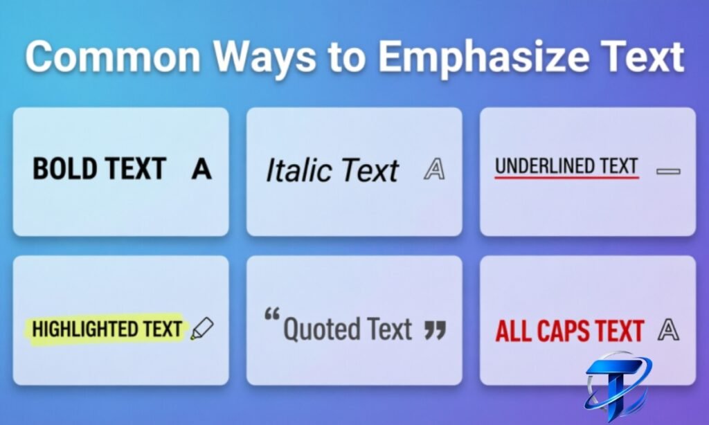 Common Ways People Emphasize Meaning in Text