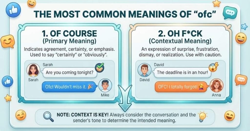 The Most Common Meanings of "ofc"