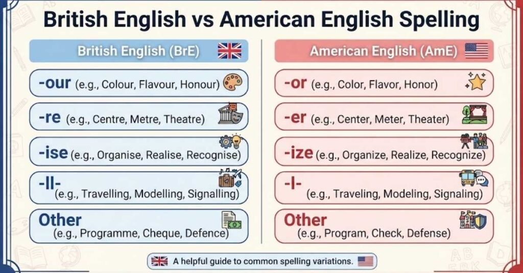 British English vs American English Spelling