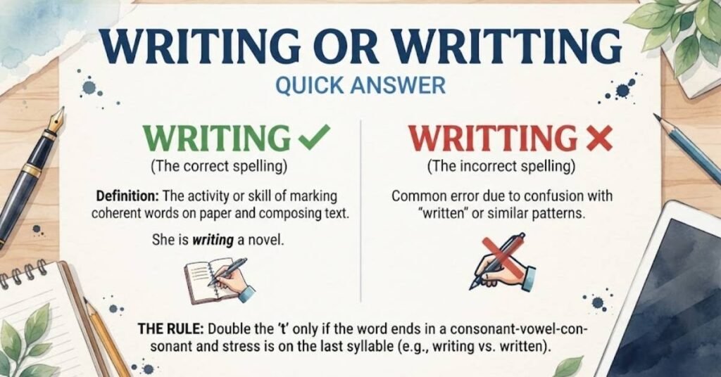 Writing or Writting – Quick Answer